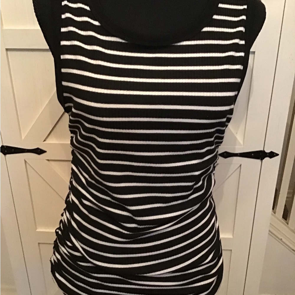 Elegant Black and White Striped Tank Top